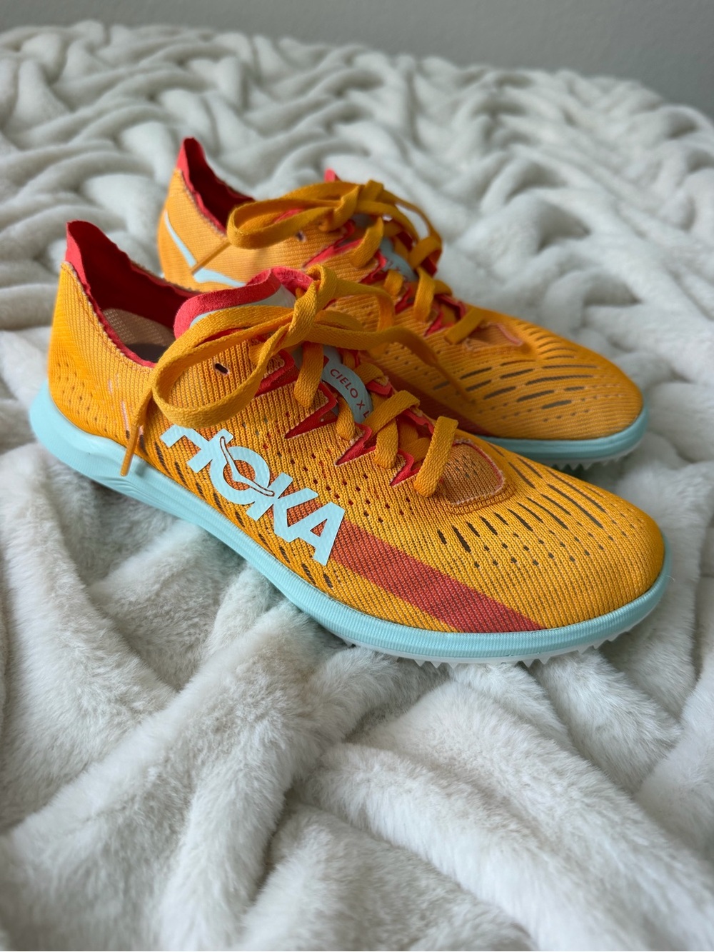 HOKA Cielo X LD Track Spikes Orange Blue Women’s 5.5 Brand New
